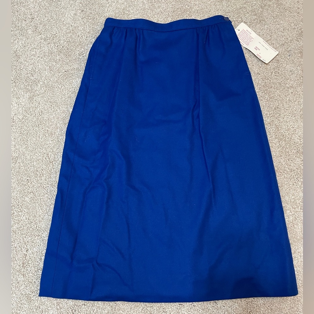 NWT Pendleton 100% Wool Vintage Cobalt Blue Skirt